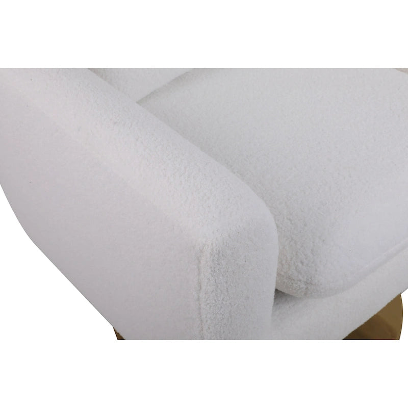 Fauteuil pivotant 360° accent blanc 29.9" avec base en fer