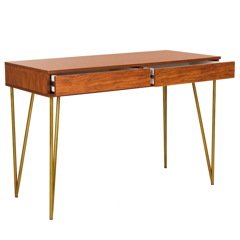 Bureau pin naturel 2 tiroirs