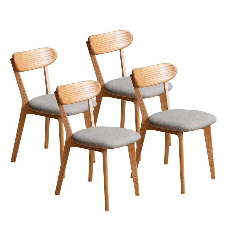 (Lot de 4) Chaises de salle à manger en bois de chêne massif de catégorie FAS, fabriquées en Amérique du Nord, 100 % sans impuretés