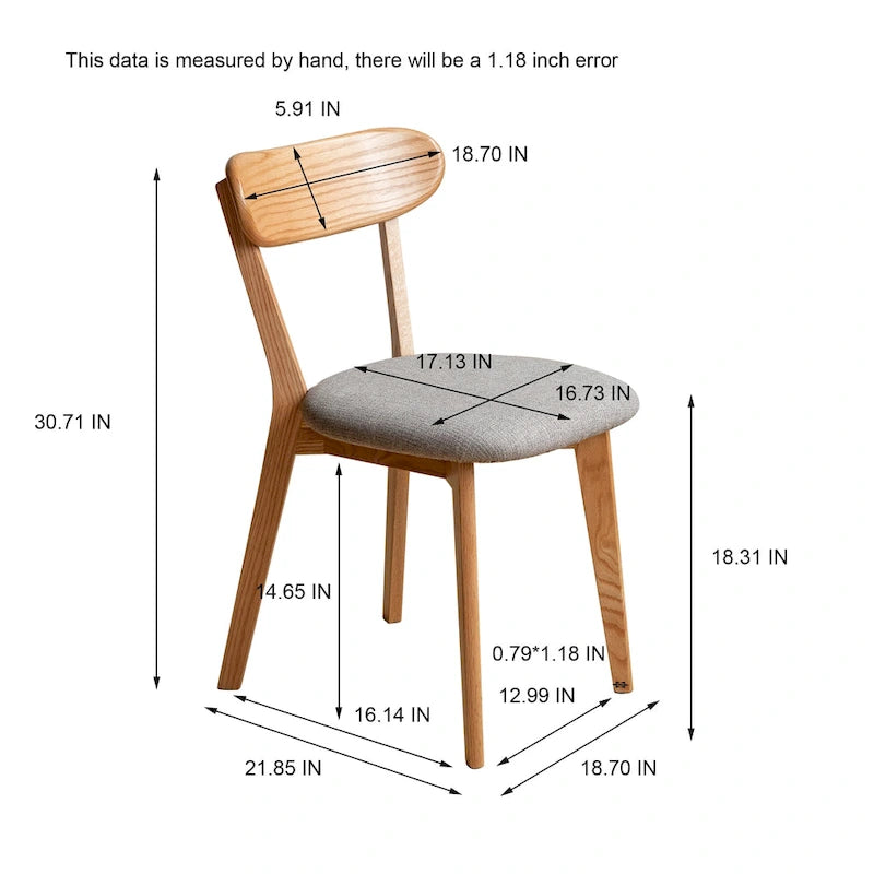 (Lot de 4) Chaises de salle à manger en bois de chêne massif de catégorie FAS, fabriquées en Amérique du Nord, 100 % sans impuretés