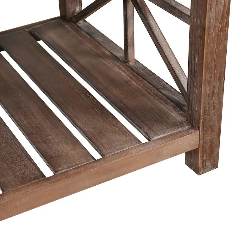 47 Table Basse de Ferme Moderne avec Étagère de Rangement