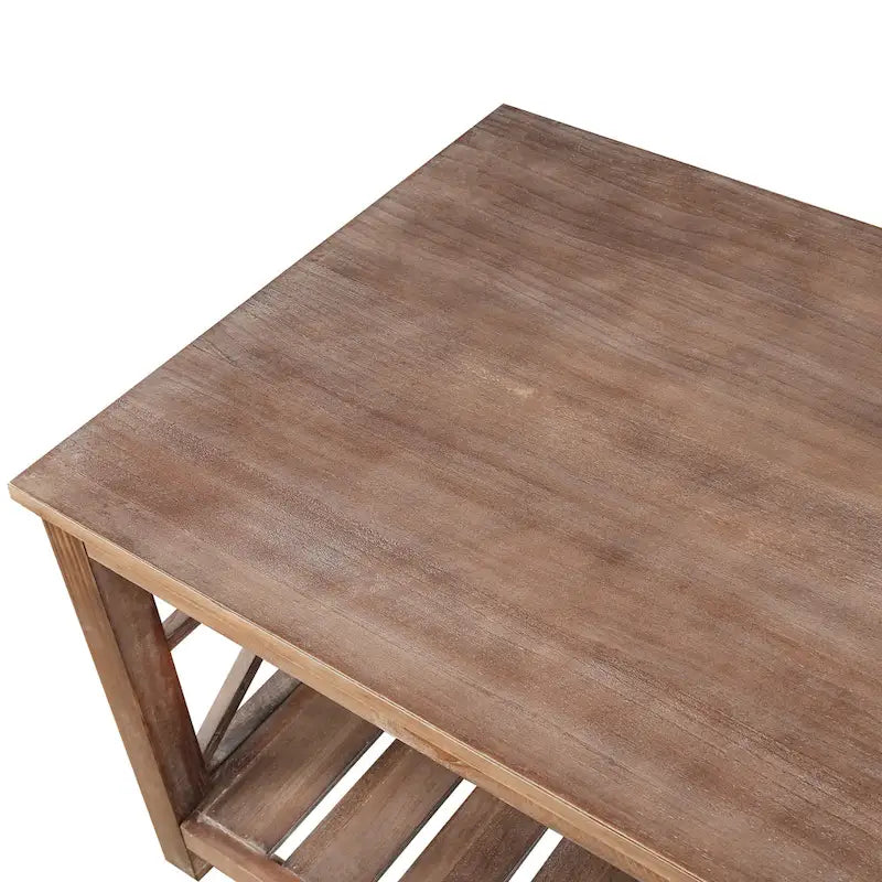 47 Table Basse de Ferme Moderne avec Étagère de Rangement