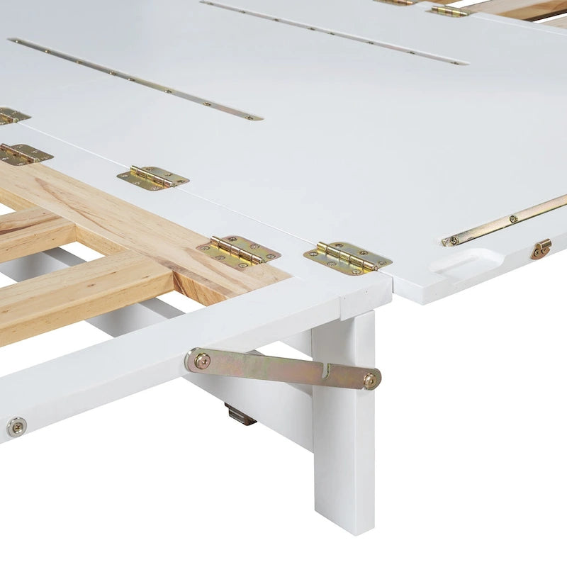 Lit escamotable Queen avec meuble de rangement, multifonctionnel, capacité de 180 kg