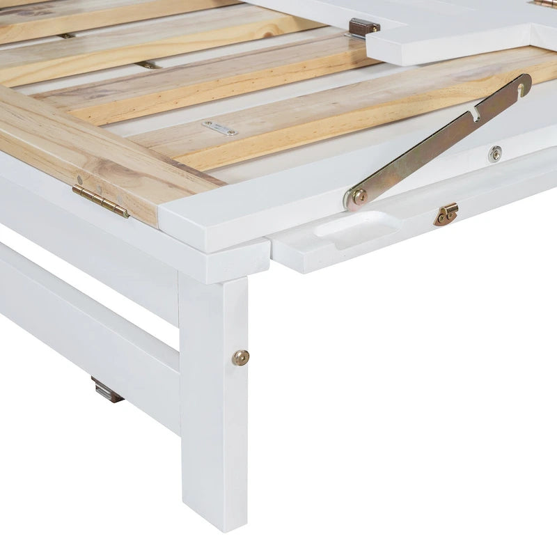Lit escamotable Queen avec meuble de rangement, multifonctionnel, capacité de 180 kg