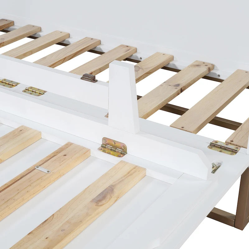 Lit escamotable Queen avec meuble de rangement, multifonctionnel, capacité de 180 kg