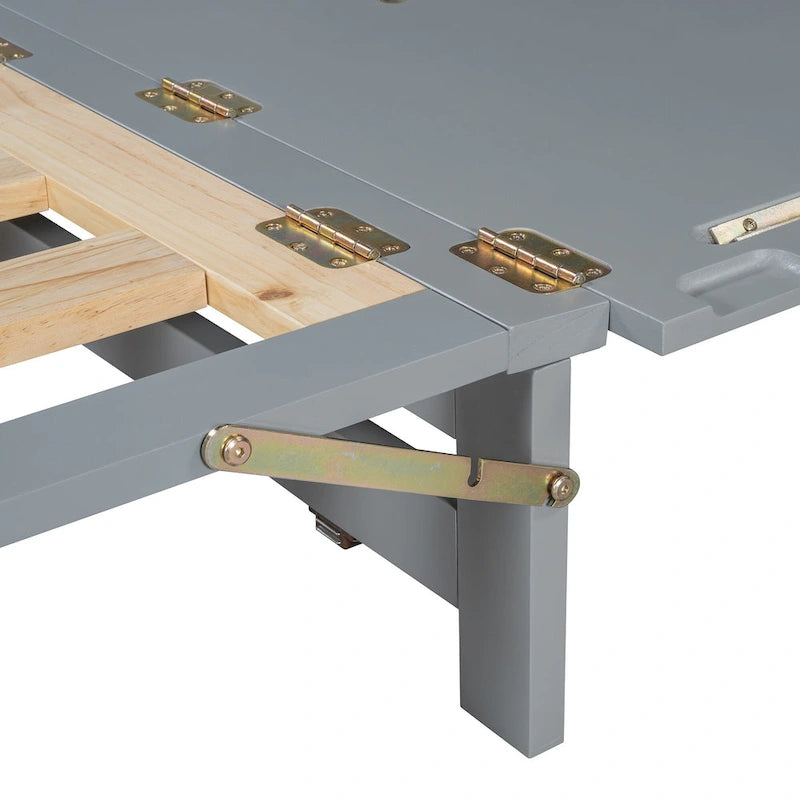 Lit escamotable Queen avec meuble de rangement, multifonctionnel, capacité de 180 kg