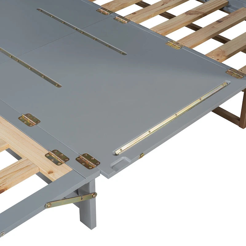 Lit escamotable Queen avec meuble de rangement, multifonctionnel, capacité de 180 kg