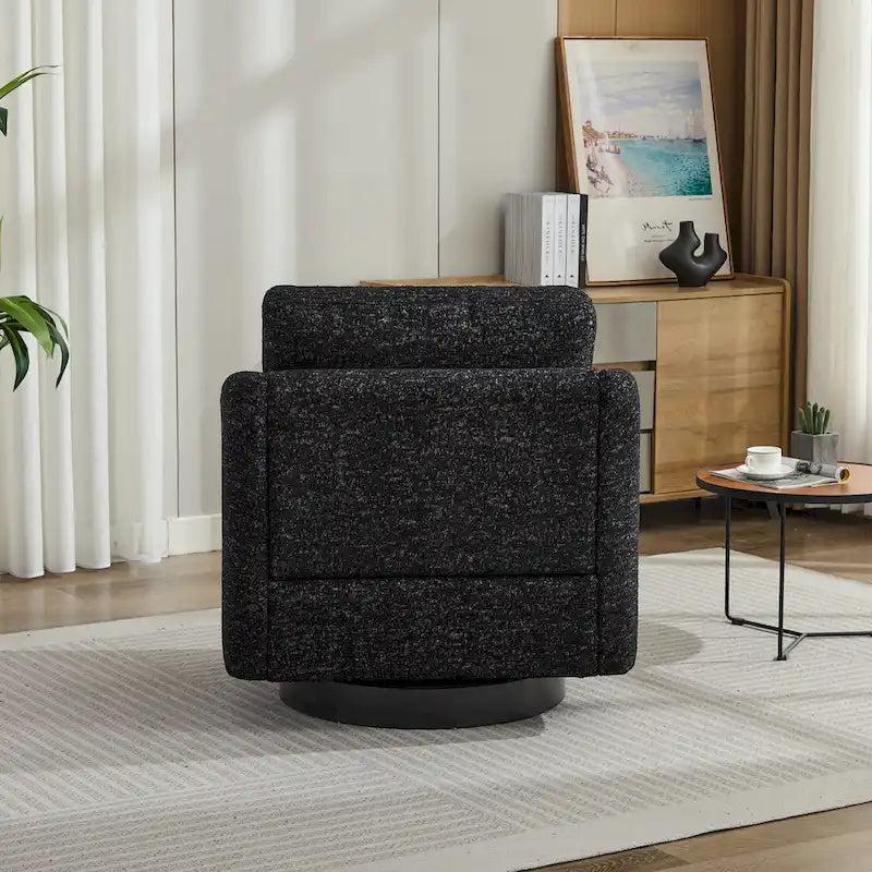 Fauteuil pivotant en chenille noir et gris de 80 cm