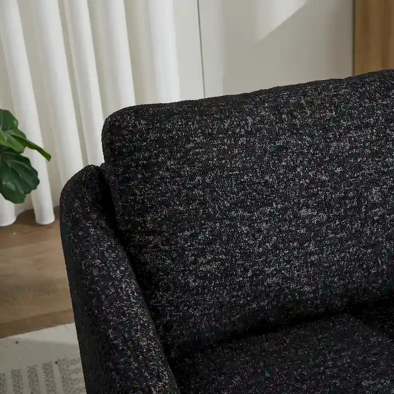 Fauteuil pivotant en chenille noir et gris de 80 cm