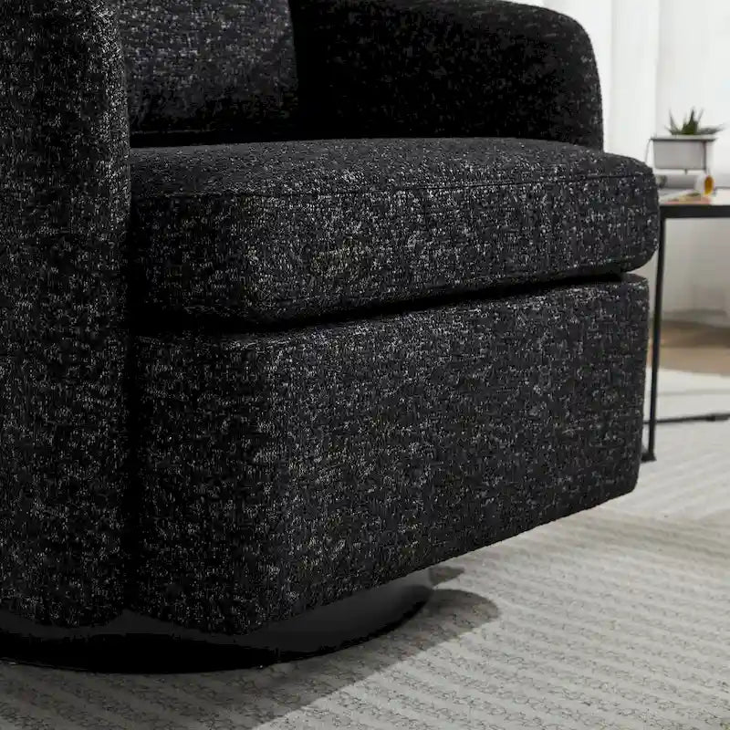 Fauteuil pivotant en chenille noir et gris de 80 cm