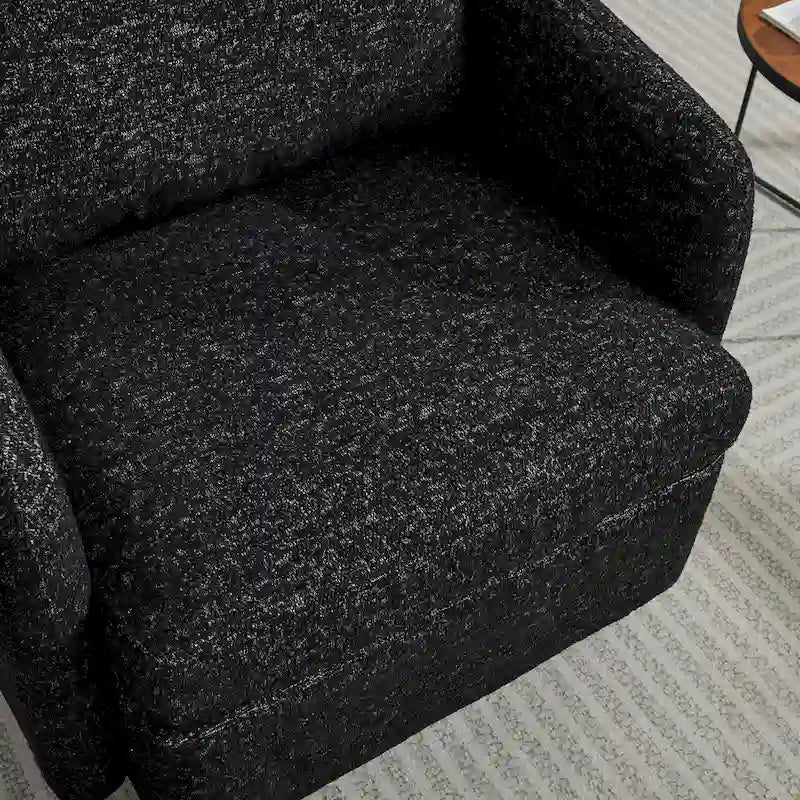 Fauteuil pivotant en chenille noir et gris de 80 cm