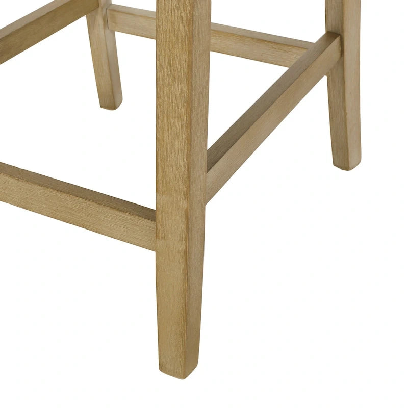 Tabourets de comptoir Rossburg en tissu et en bois d'hévéa de 66 cm (ensemble de 2) par Christopher Knight Home