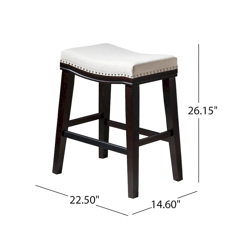 Tabouret de comptoir contemporain avec garniture cloutée (lot de 2)