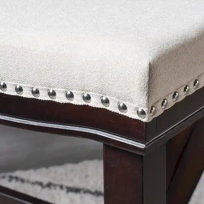 Tabouret de comptoir contemporain avec garniture cloutée (lot de 2)