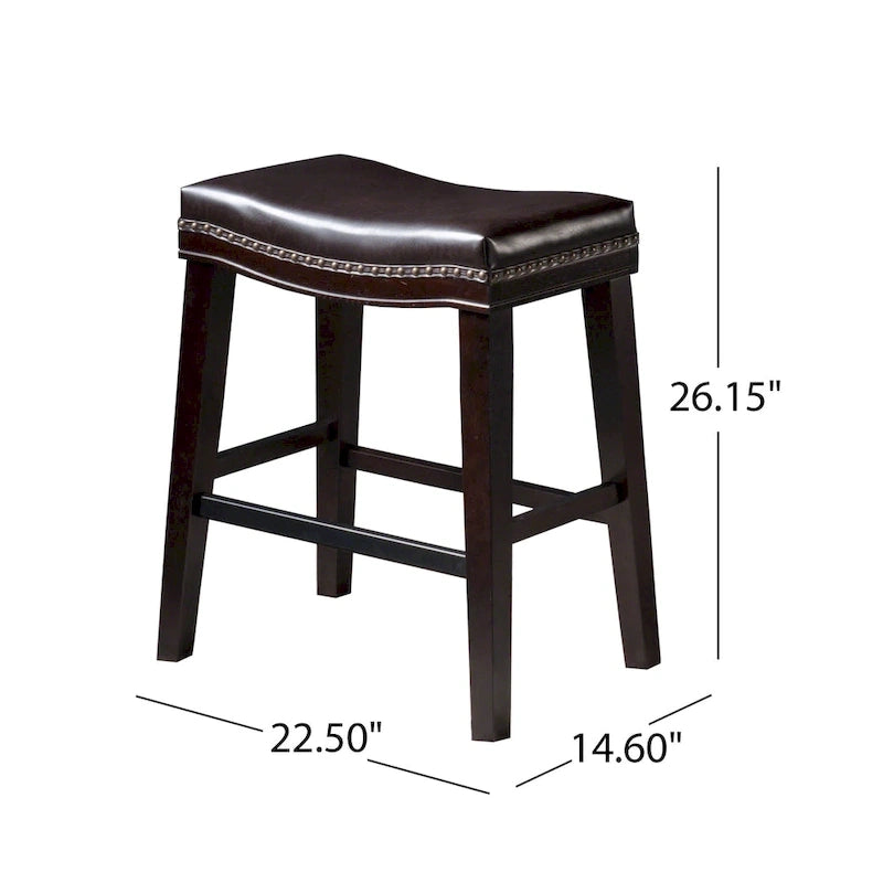 Tabouret de comptoir contemporain avec garniture cloutée (lot de 2)