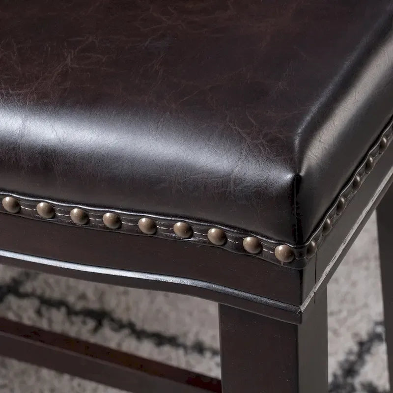 Tabouret de comptoir contemporain avec garniture cloutée (lot de 2)