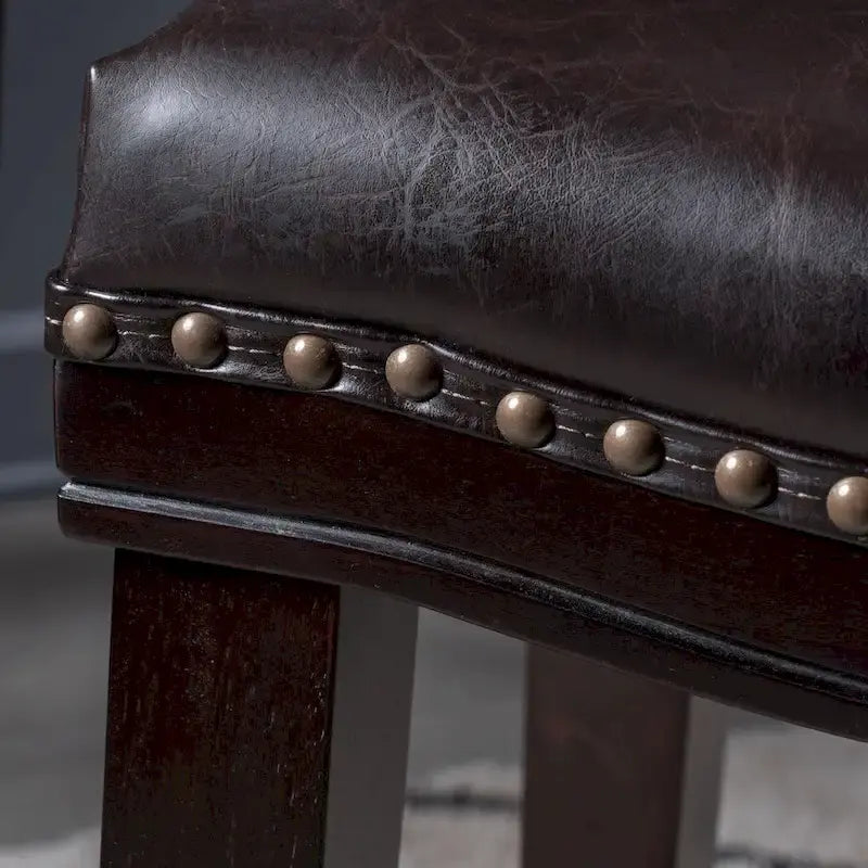 Tabouret de comptoir contemporain avec garniture cloutée (lot de 2)