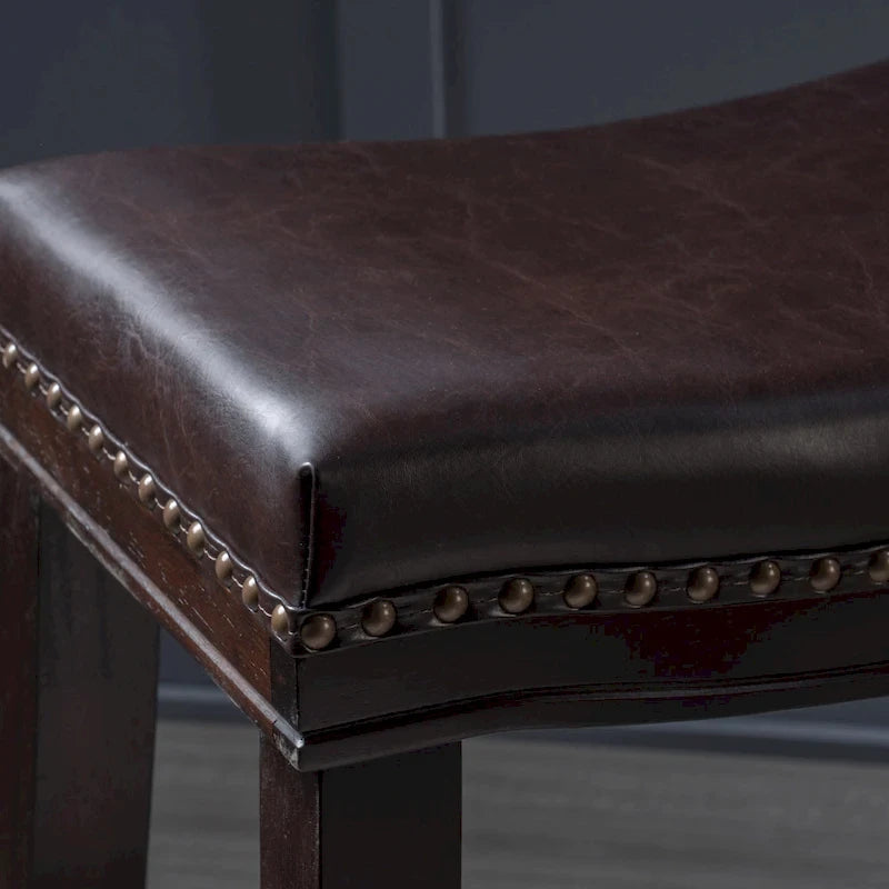 Tabouret de comptoir contemporain avec garniture cloutée (lot de 2)