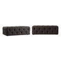 Pouf ottoman capitonné rectangulaire Gdansk avec roulettes