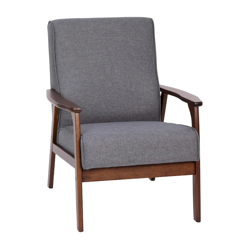 Fauteuil de style Mid-Century Modern avec structure et accoudoirs en bois