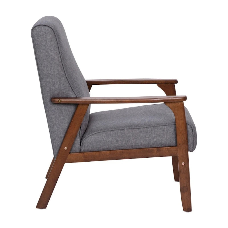 Fauteuil de style Mid-Century Modern avec structure et accoudoirs en bois