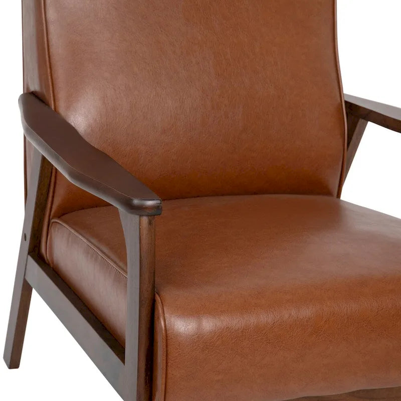 Fauteuil de style Mid-Century Modern avec structure et accoudoirs en bois