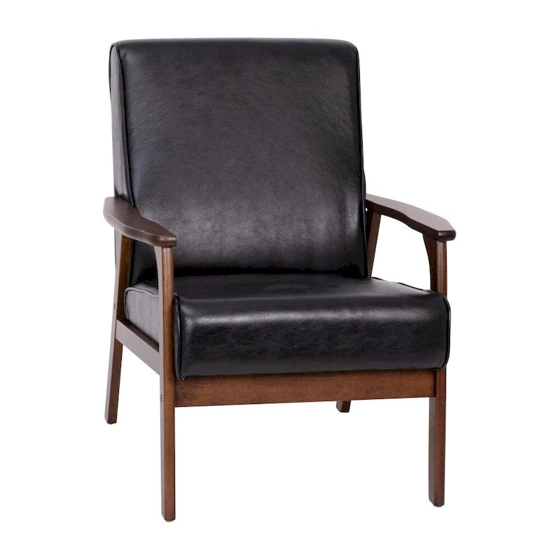 Fauteuil de style Mid-Century Modern avec structure et accoudoirs en bois