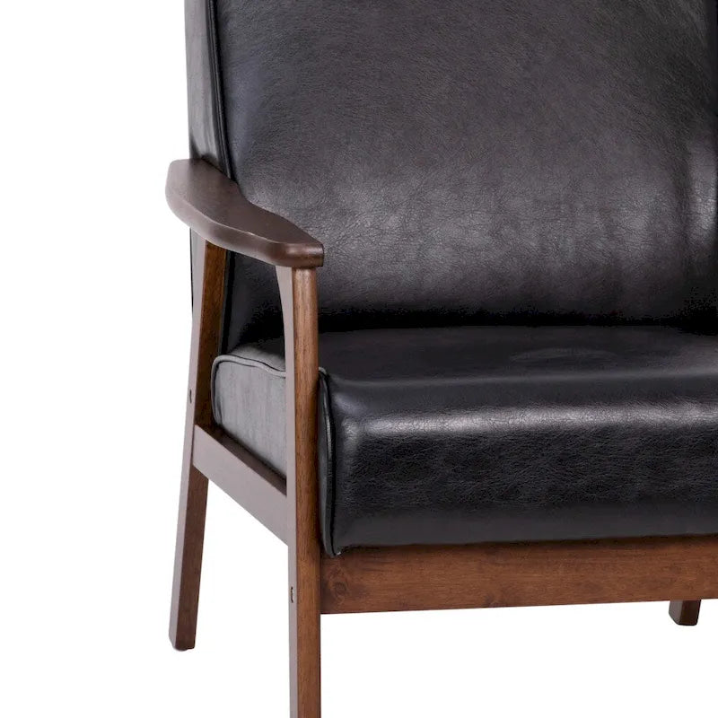 Fauteuil de style Mid-Century Modern avec structure et accoudoirs en bois