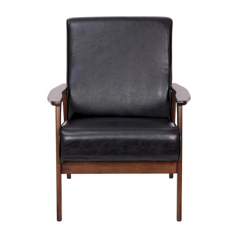 Fauteuil de style Mid-Century Modern avec structure et accoudoirs en bois