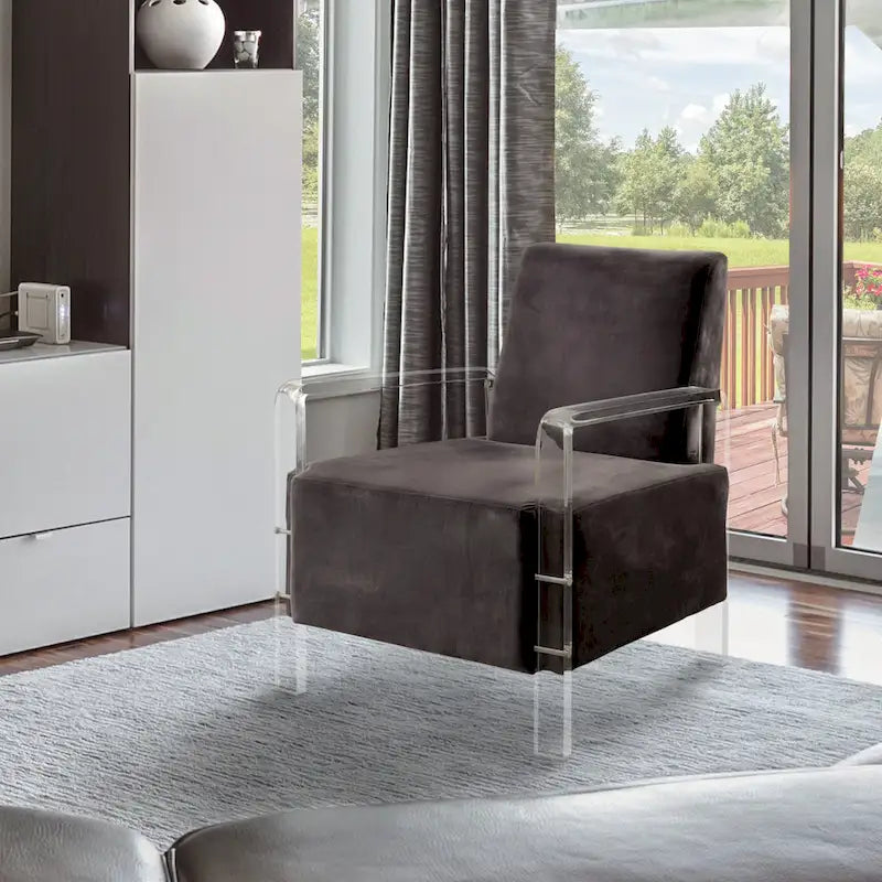Fauteuil d'appoint rembourré en flanelle contemporain Automne par Furniture of America