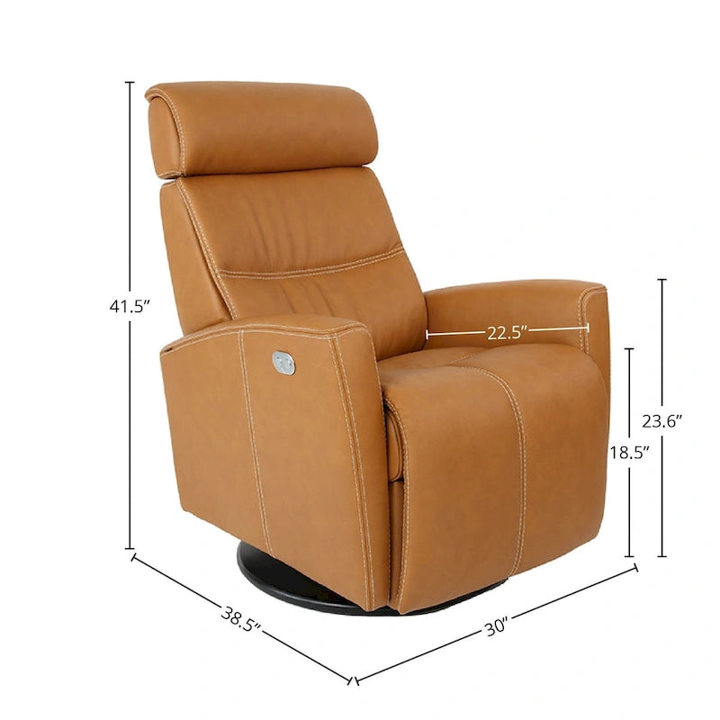 Fauteuil inclinable Milan en cuir avec balancelle