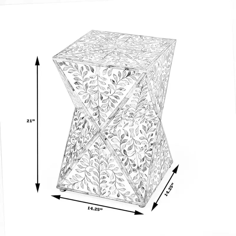 Table d'appoint à incrustation osseuse Anais Butler