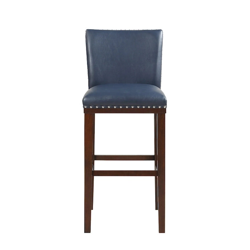 Tabourets de bar Toledo en bois et similicuir (lot de 2)