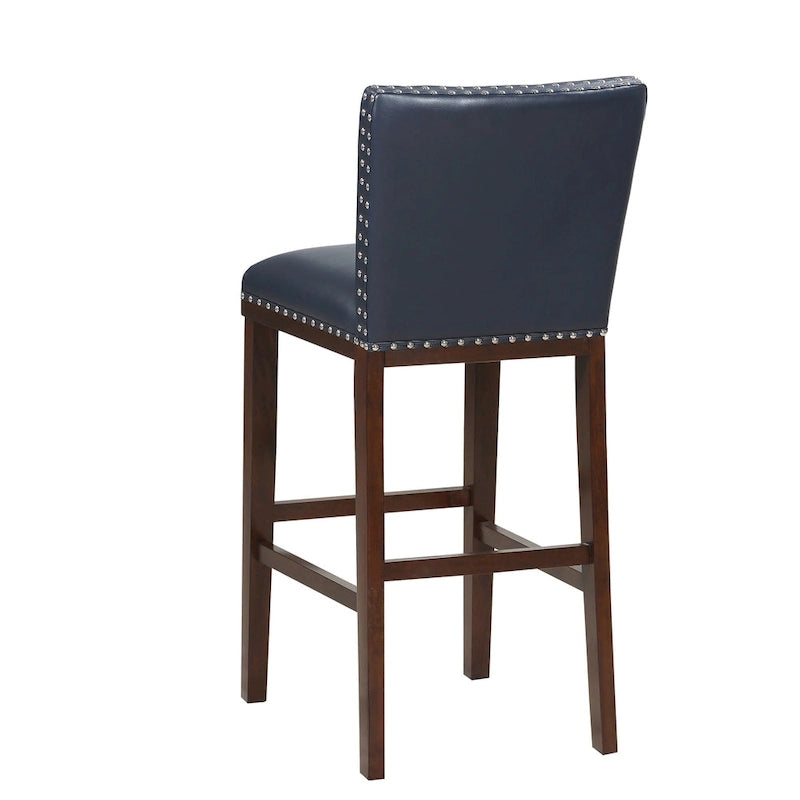 Tabourets de bar Toledo en bois et similicuir (lot de 2)