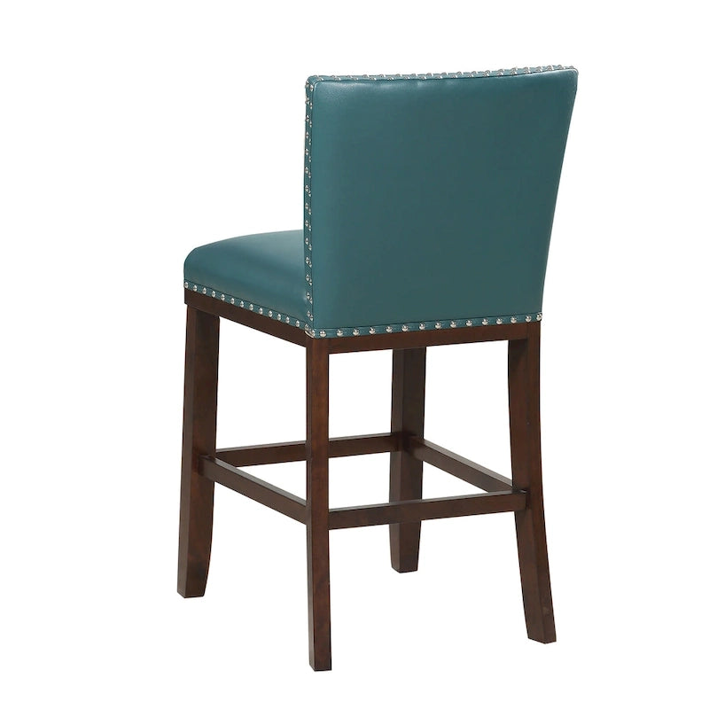 Tabourets de bar Toledo en bois et similicuir (lot de 2)
