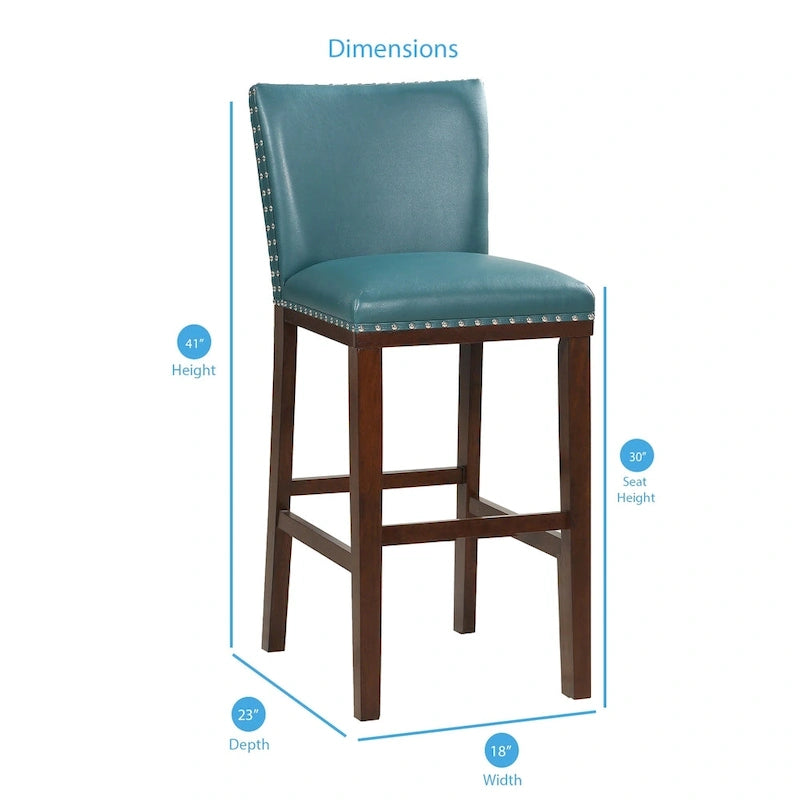 Tabourets de bar Toledo en bois et similicuir (lot de 2)