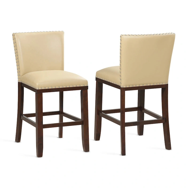 Tabourets de bar Toledo en bois et similicuir (lot de 2)