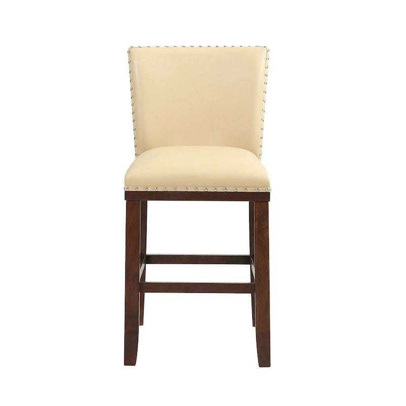 Tabourets de bar Toledo en bois et similicuir (lot de 2)