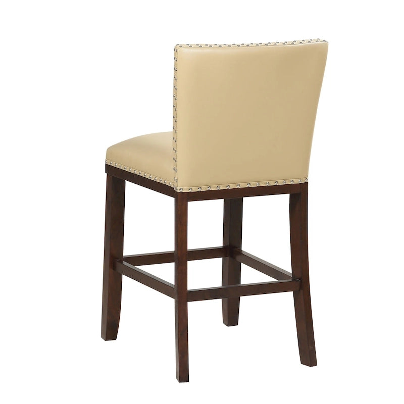 Tabourets de bar Toledo en bois et similicuir (lot de 2)