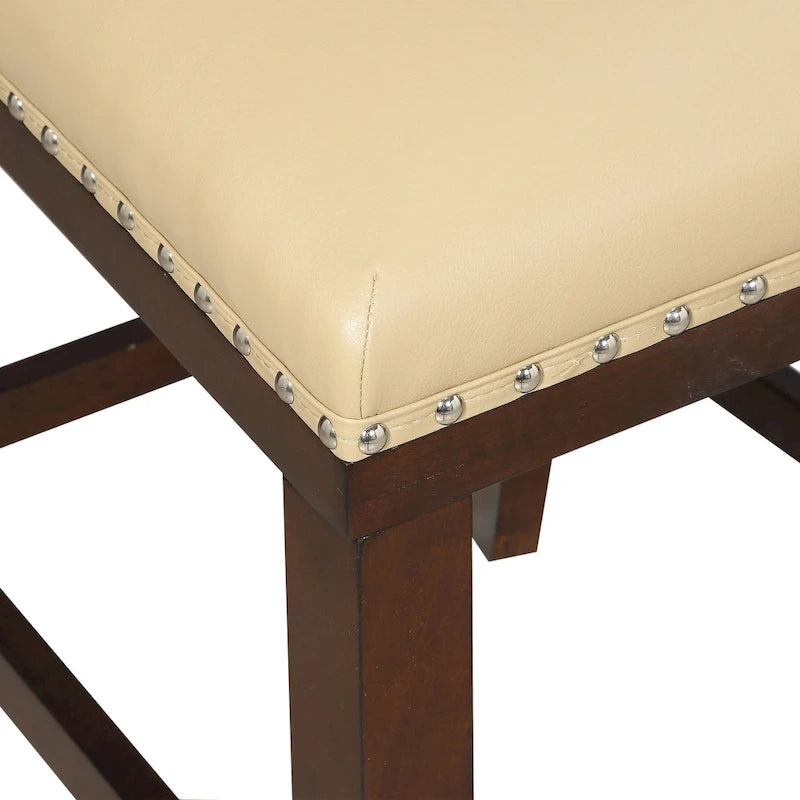 Tabourets de bar Toledo en bois et similicuir (lot de 2)