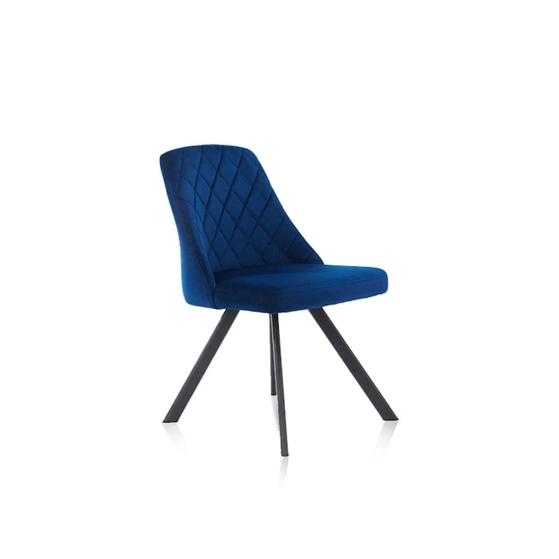 Chaises de salle à manger Kirk style moderne du milieu du siècle avec rembourrage en tissu et motif piqué diamant, de Furniture of America (lot de 2)