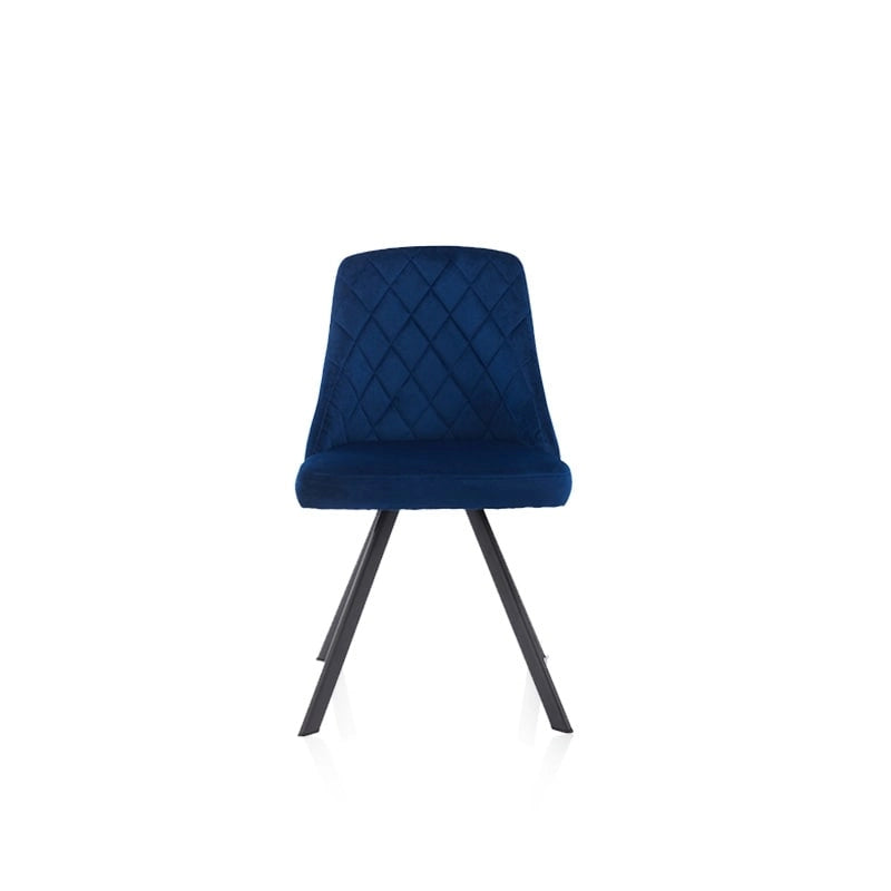 Chaises de salle à manger Kirk style moderne du milieu du siècle avec rembourrage en tissu et motif piqué diamant, de Furniture of America (lot de 2)