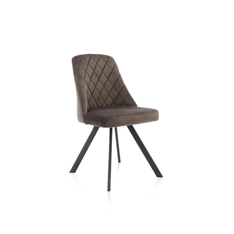 Chaises de salle à manger Kirk style moderne du milieu du siècle avec rembourrage en tissu et motif piqué diamant, de Furniture of America (lot de 2)