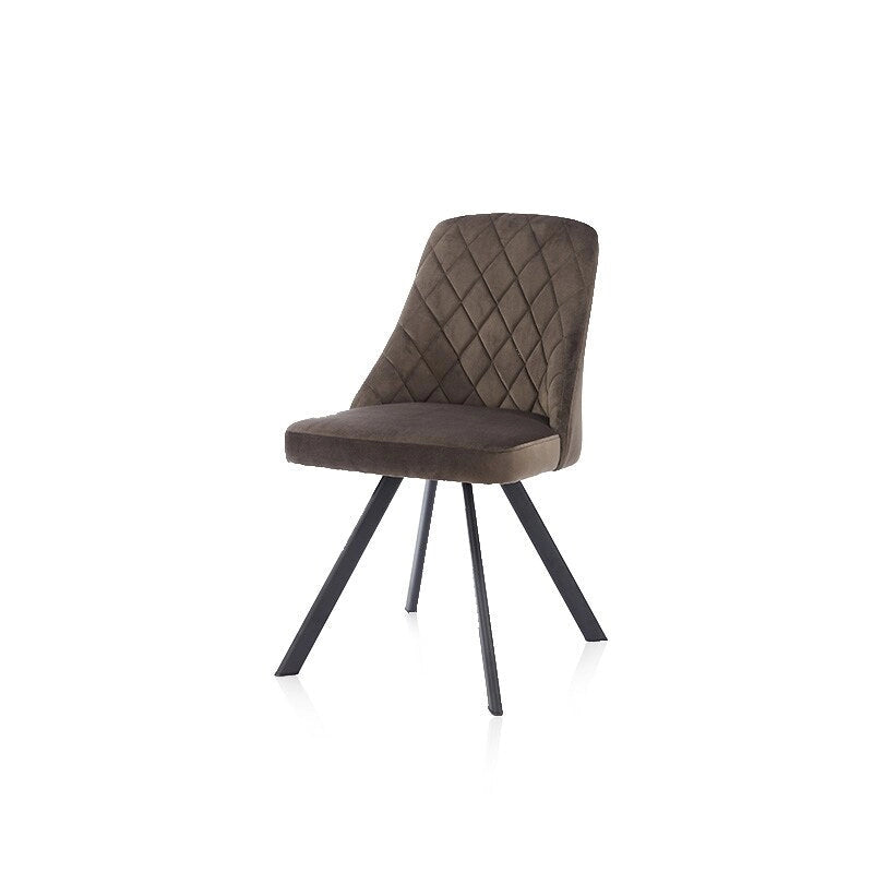Chaises de salle à manger Kirk style moderne du milieu du siècle avec rembourrage en tissu et motif piqué diamant, de Furniture of America (lot de 2)