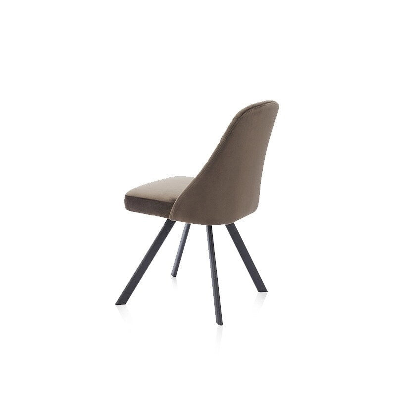Chaises de salle à manger Kirk style moderne du milieu du siècle avec rembourrage en tissu et motif piqué diamant, de Furniture of America (lot de 2)