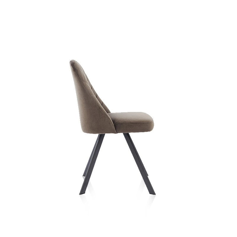 Chaises de salle à manger Kirk style moderne du milieu du siècle avec rembourrage en tissu et motif piqué diamant, de Furniture of America (lot de 2)