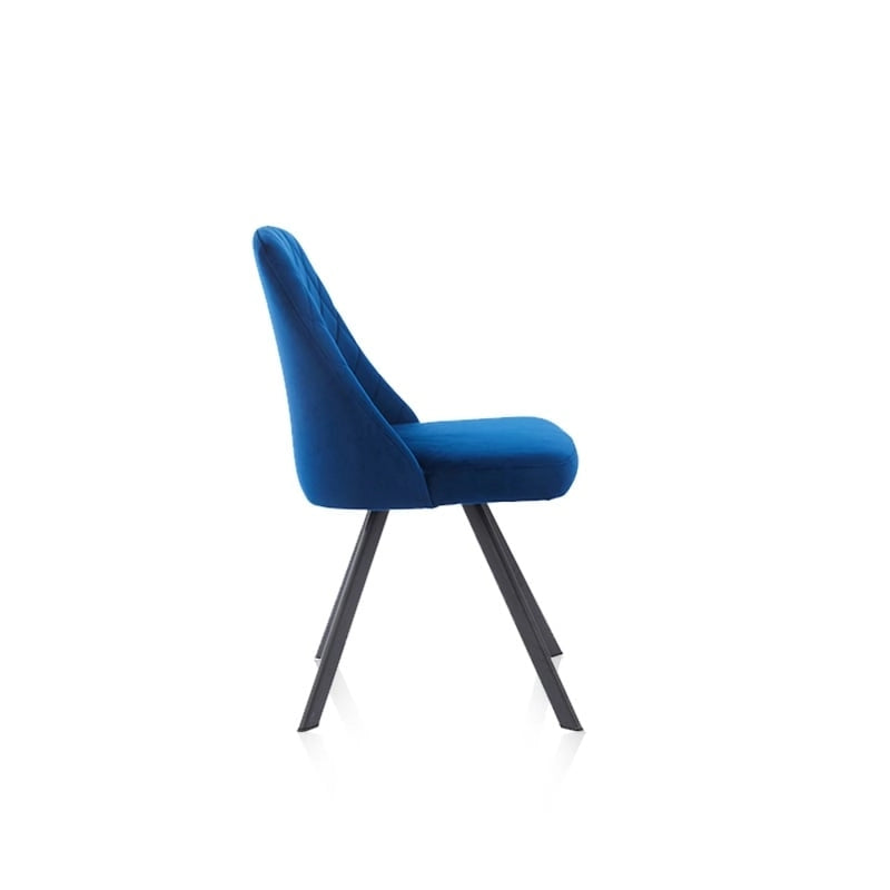 Chaises de salle à manger Kirk style moderne du milieu du siècle avec rembourrage en tissu et motif piqué diamant, de Furniture of America (lot de 2)