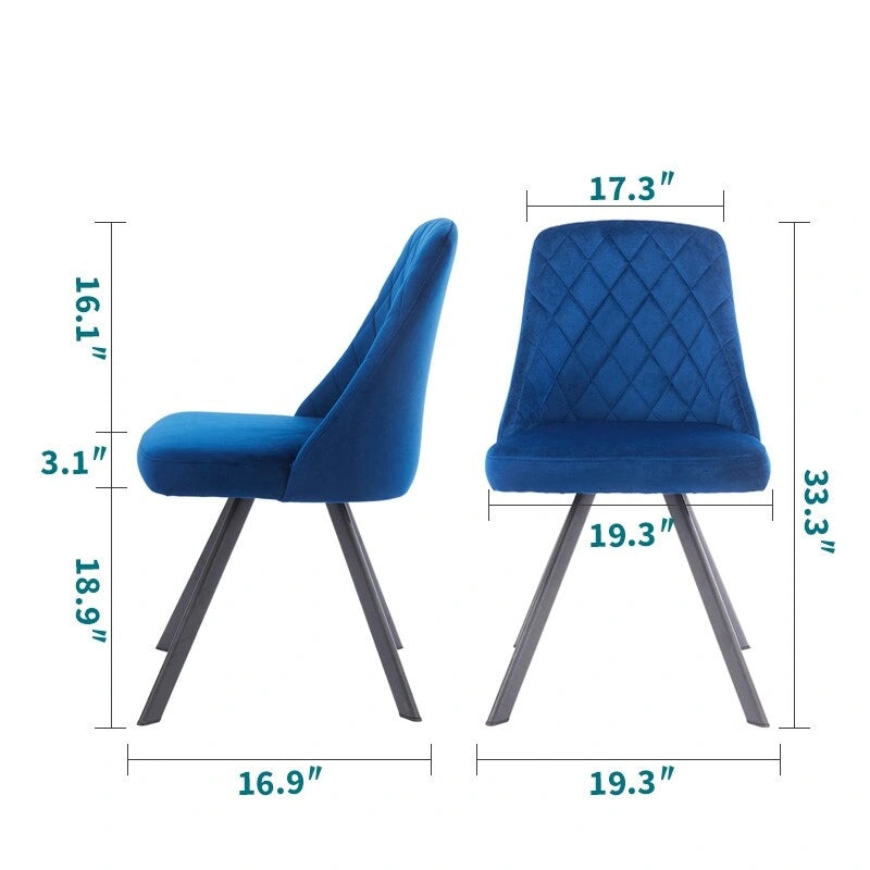 Chaises de salle à manger Kirk style moderne du milieu du siècle avec rembourrage en tissu et motif piqué diamant, de Furniture of America (lot de 2)