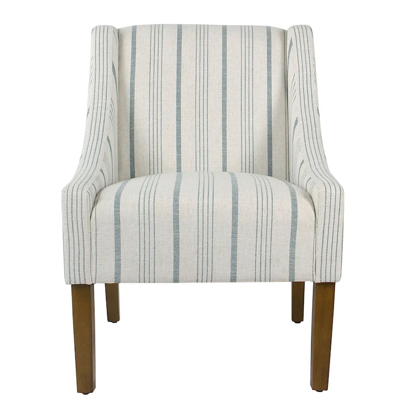 Fauteuil d'appoint contemporain Swoop – Rayures Calypso bleues