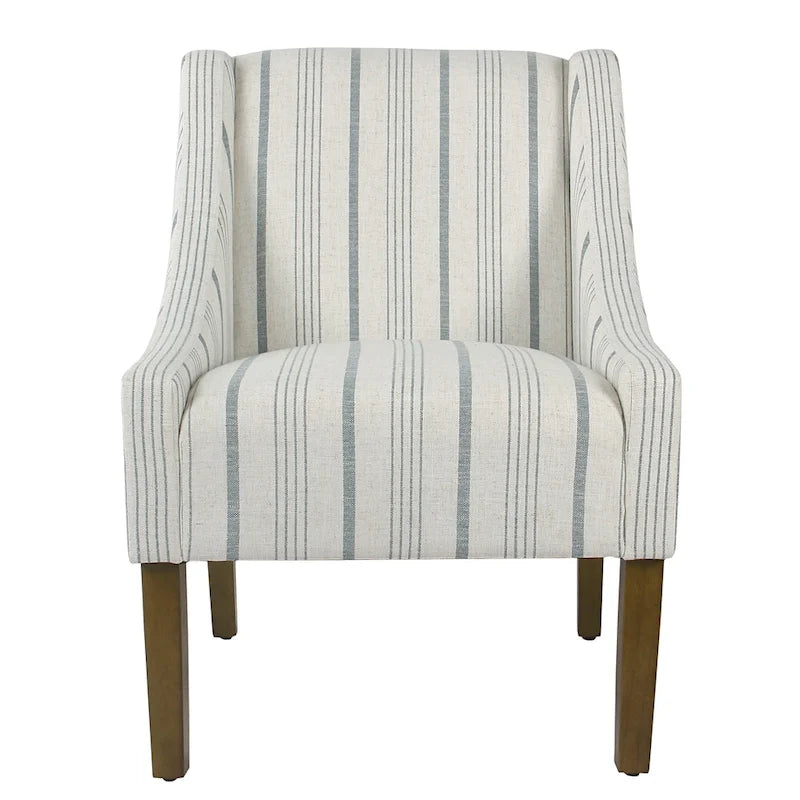 Fauteuil d'appoint contemporain Swoop – Rayures Calypso bleues